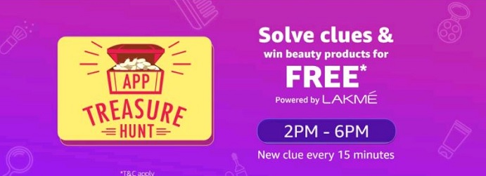 India Desire : Amazon App Treasure Hunt 15th December: Find Clue Answers And Get Free Beauty Products